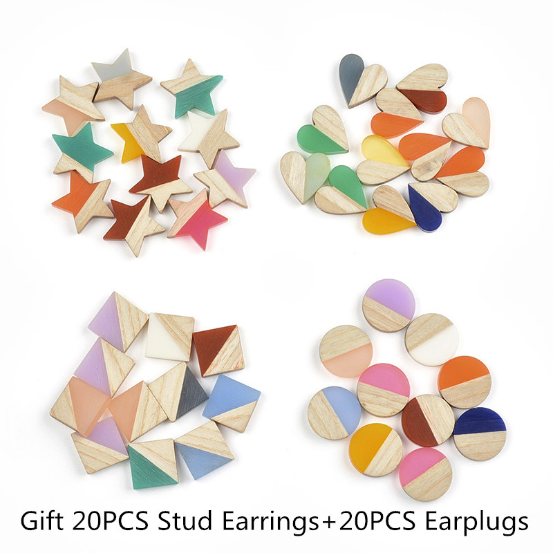 20PCS Square Round Star Heart  - Woodworking Resin ulasan dan harga