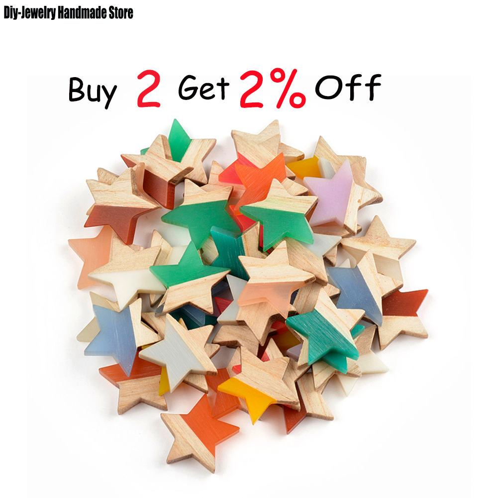 20PCS Square Round Star Heart  - Woodworking Resin ulasan dan harga